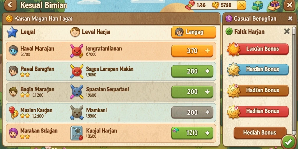 Tampilan awal permainan yang menarik.