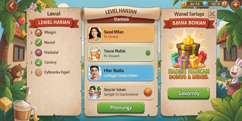 Tampilan awal game yang menarik dan penuh warna.